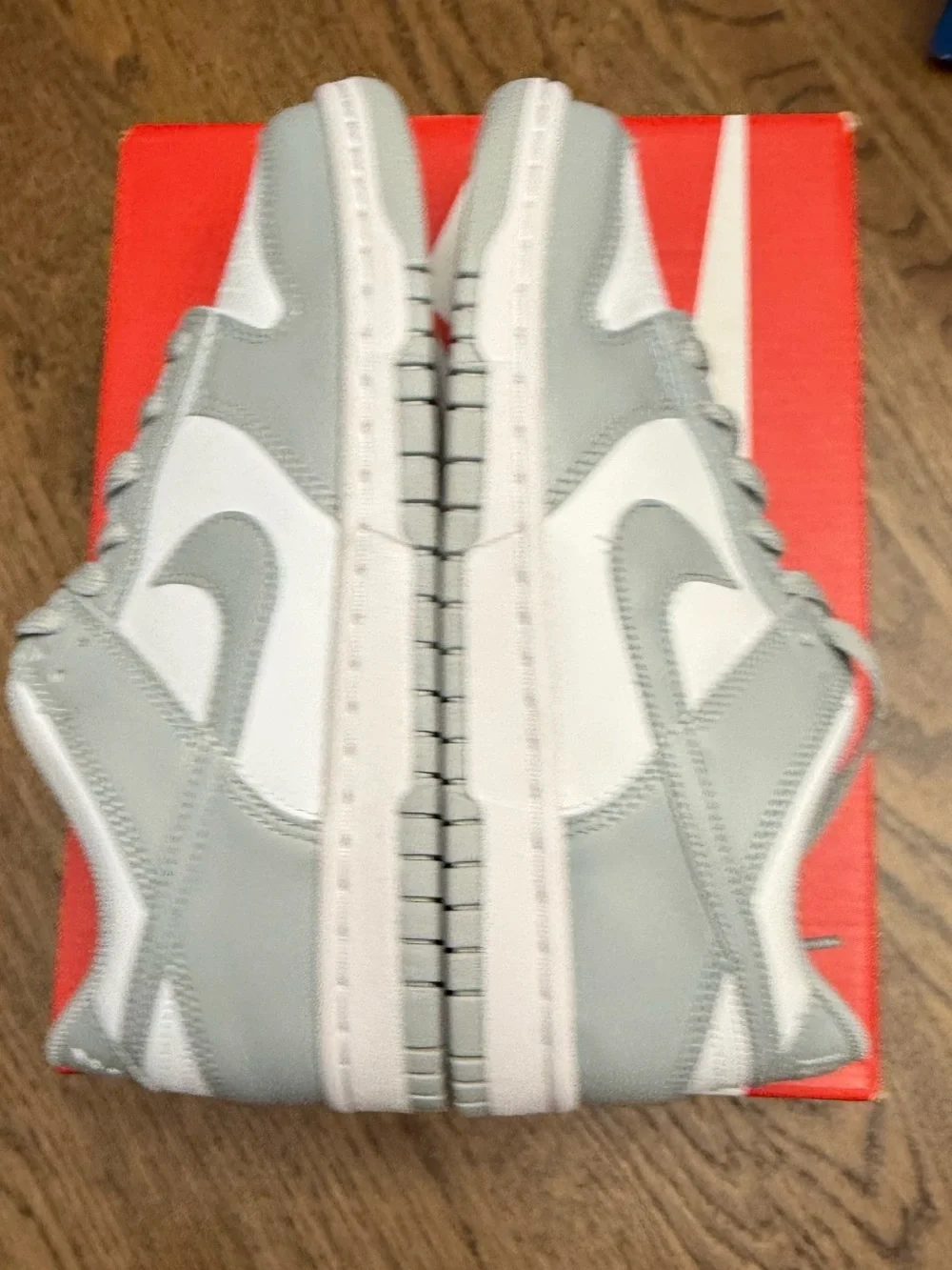 Nike Dunk Low White White Light Smoke Grey FB9109-123 5Y OR 7.5W